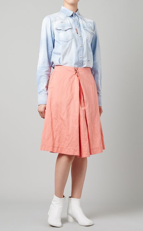 コットン混プリーツスカート