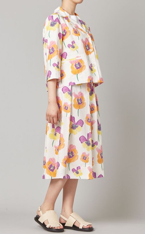 フラワープリントテーラードジャケット