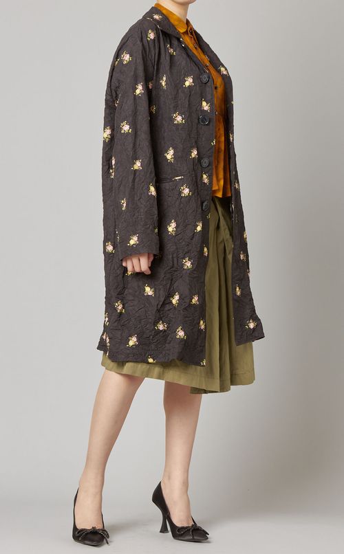 フラワープリント切替シャツ