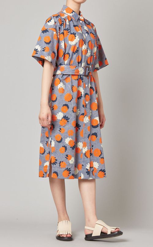 プリントシャツワンピース