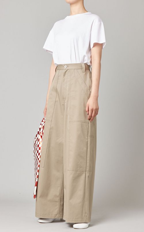 コットン混ワイドパンツ