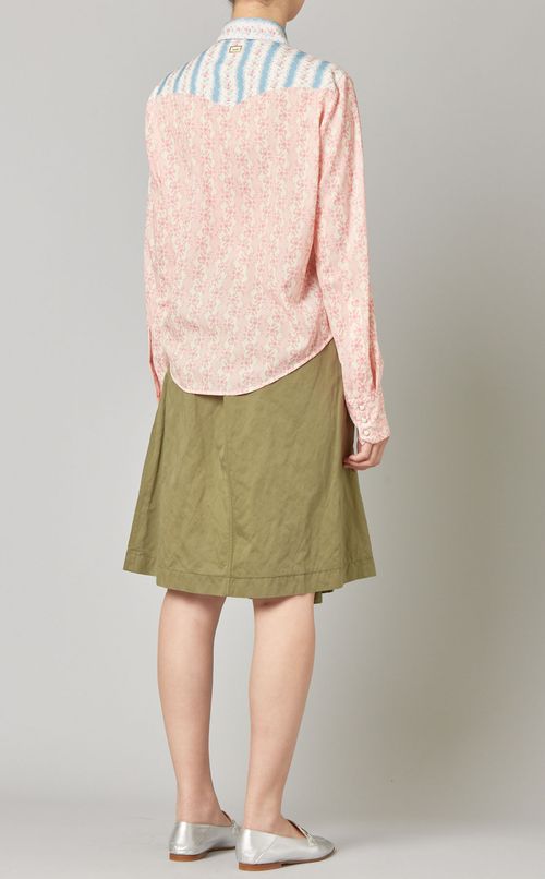 フラワーパネルプリントシャツ