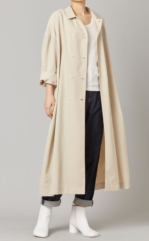 ワイドシルエットステンカラーコート