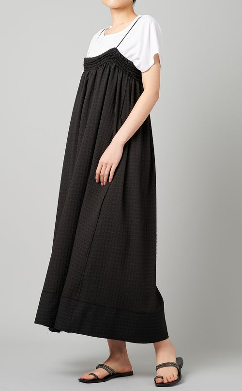 シャーリングキャミソールワンピース