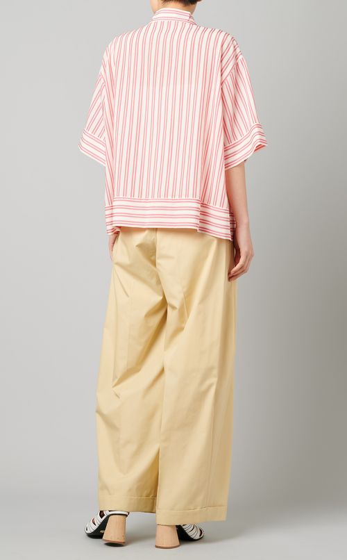 ストライプボウタイブラウス