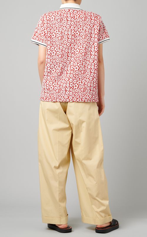 フラワーモチーフポロシャツ