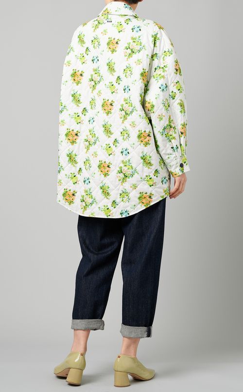 フラワープリントキルティングシャツ