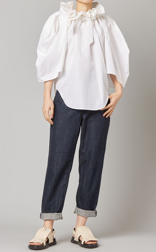 ギャザーハイネックブラウス