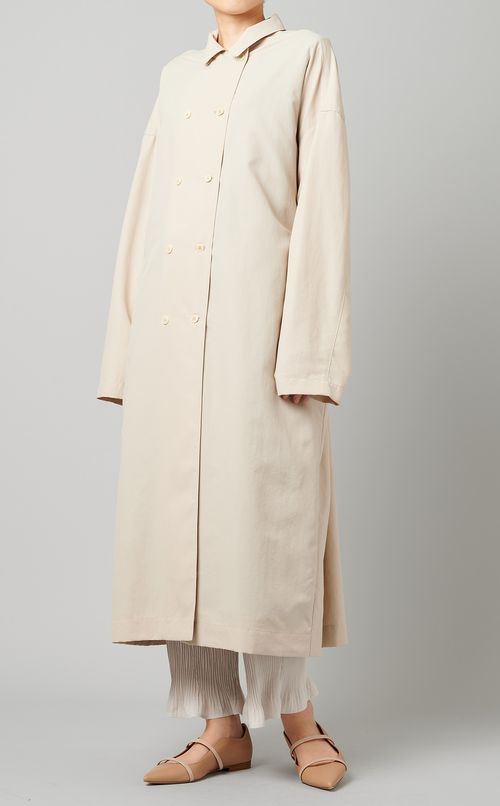 ワイドシルエットステンカラーコート