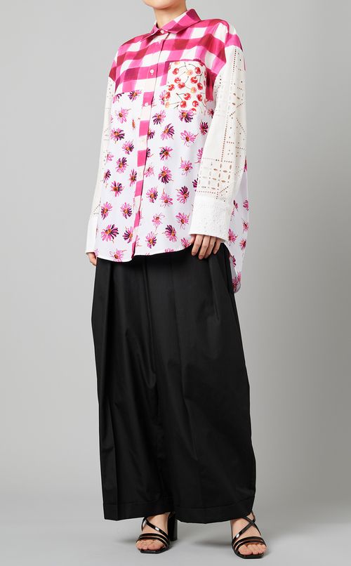 マルチプリントシャツブラウス