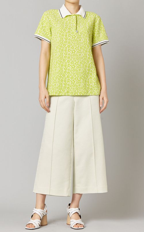 フラワーモチーフポロシャツ