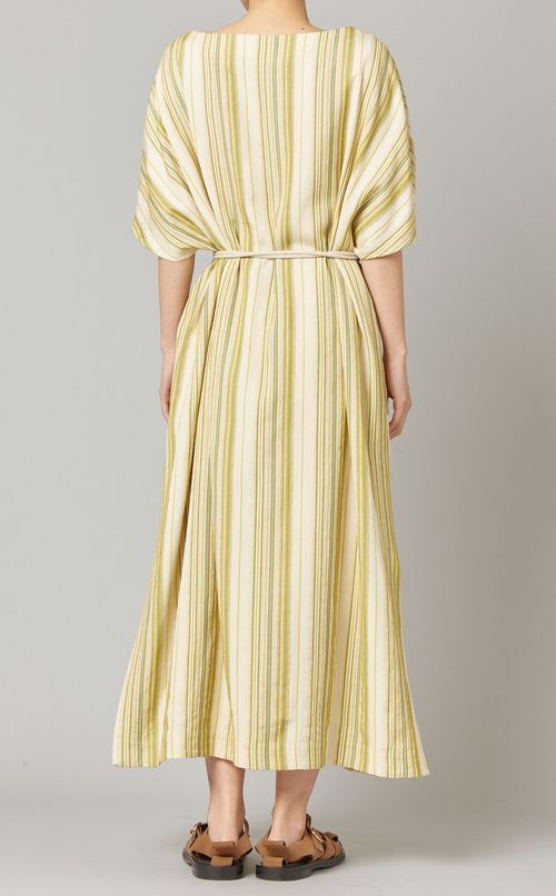 ベルト付マルチストライプワンピース