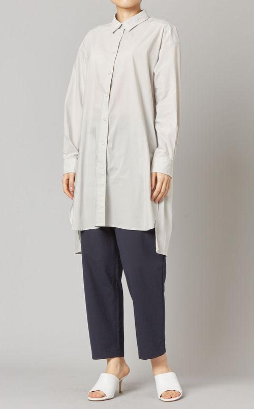 コットンライクロングシャツ