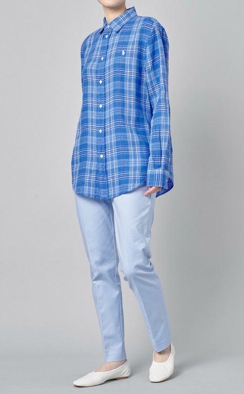 ボタンフロントチェックシャツ