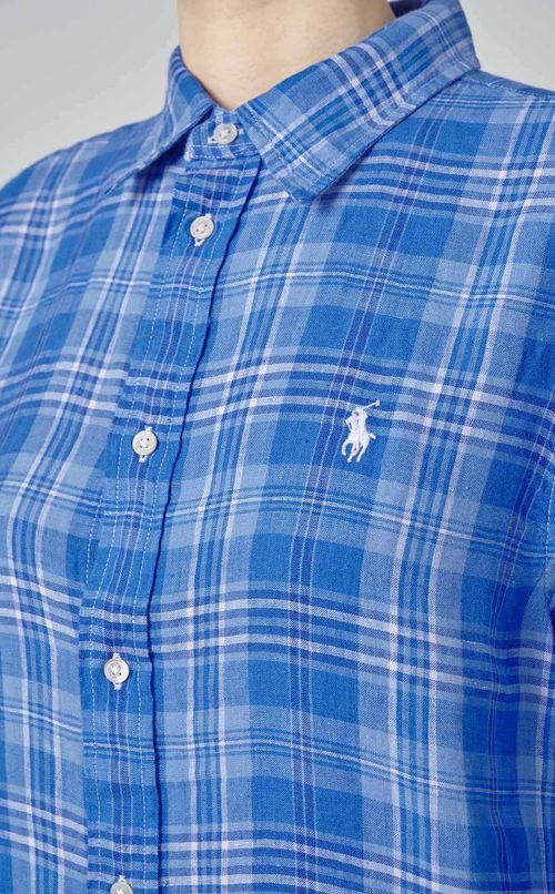 ボタンフロントチェックシャツ