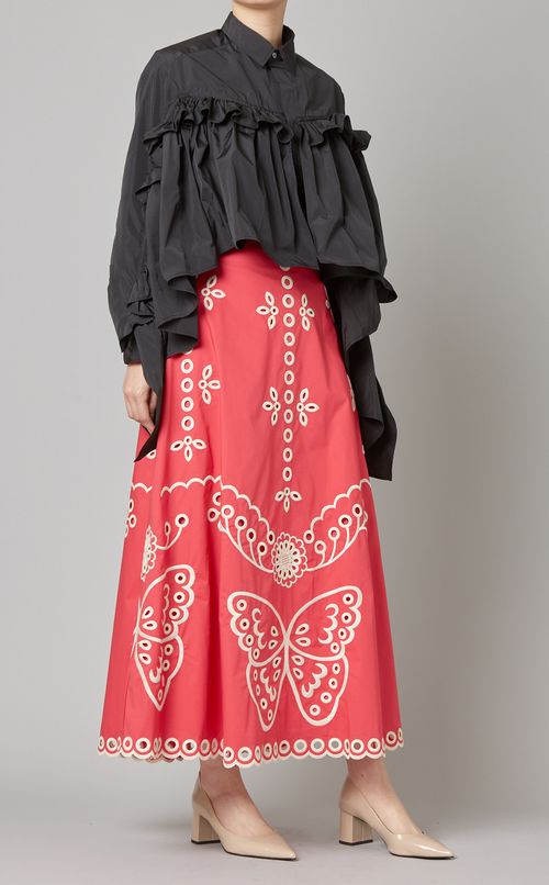 フリル使いシャツブラウス