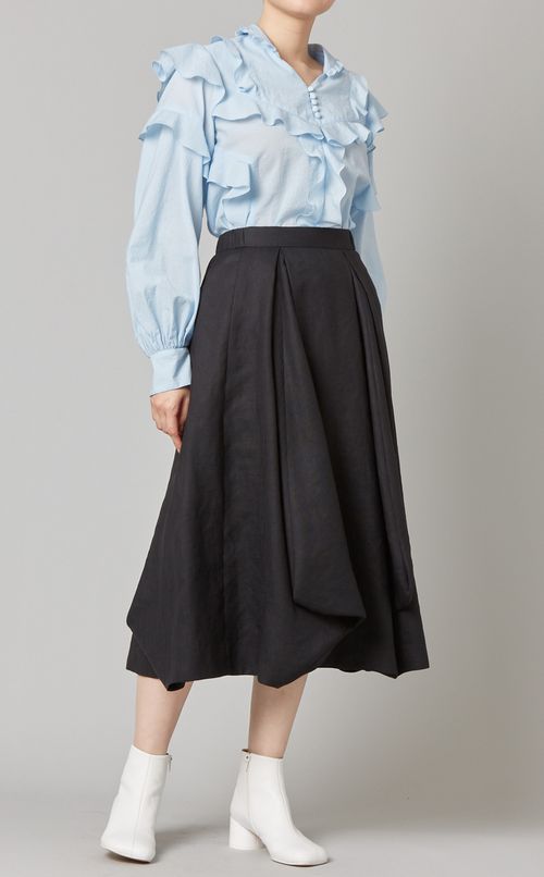 コットンフリルブラウス