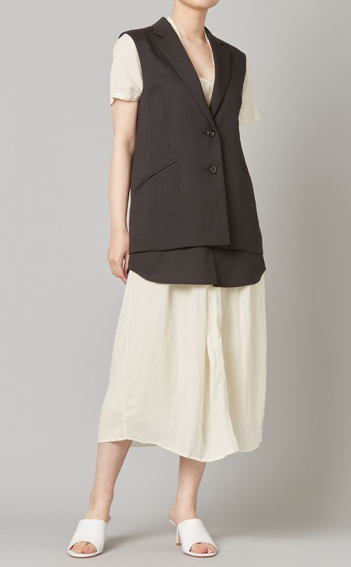 フロントタックVネックワンピース