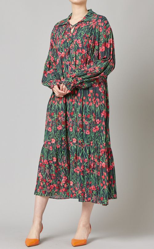 フラワープリントワンピース