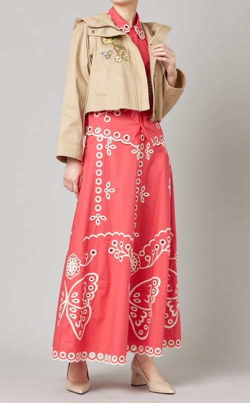 カット刺繍シャツブラウス