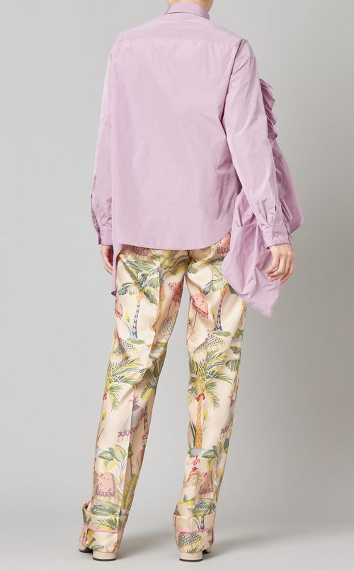 フリル使いシャツブラウス