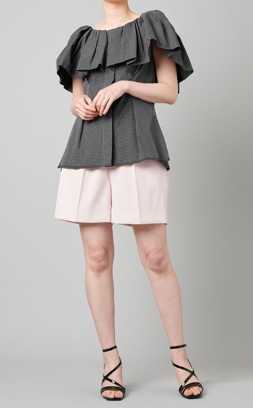 ラッフルスリムブラウス