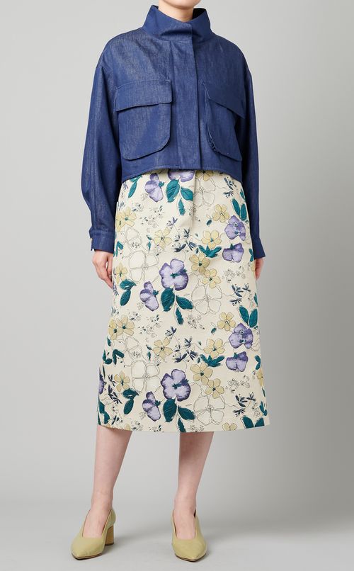 ベルト付フラワーモチーフワンピース