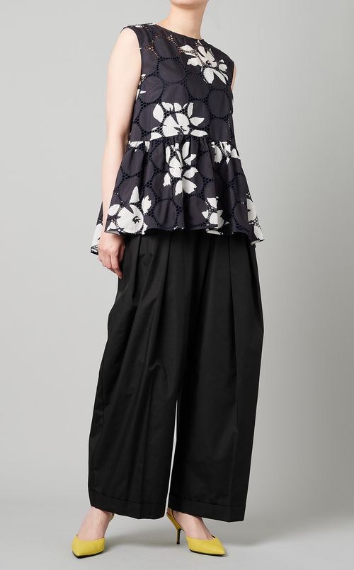 アイレットレースバックリボンブラウス