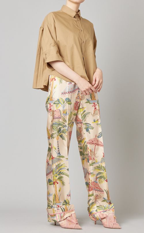 5分袖ショートシャツブラウス