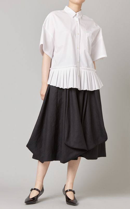 プリーツデザインシャツ