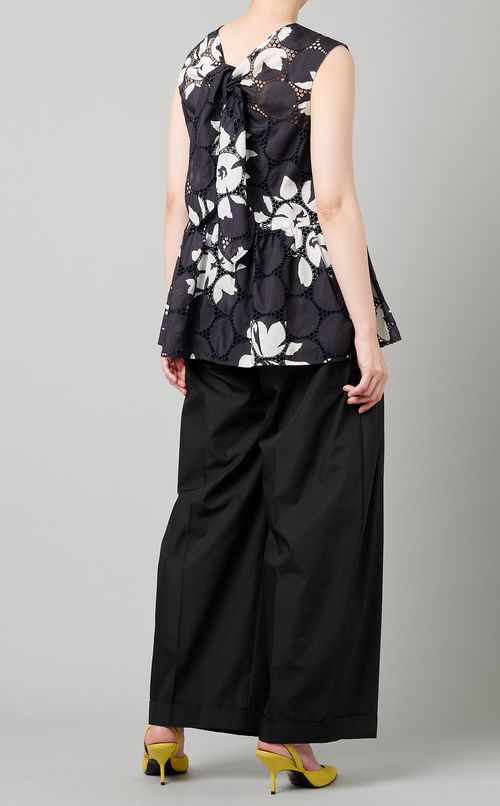 アイレットレースバックリボンブラウス