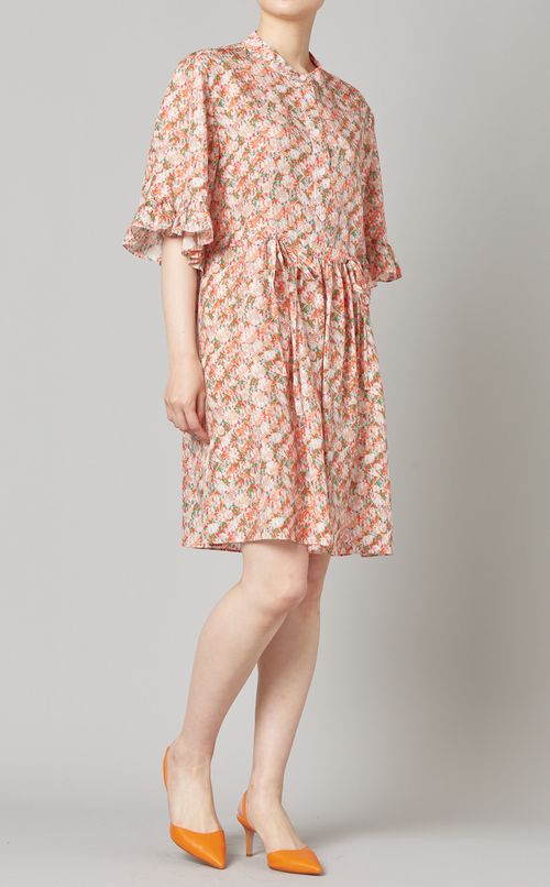 シルクプリントミニワンピース