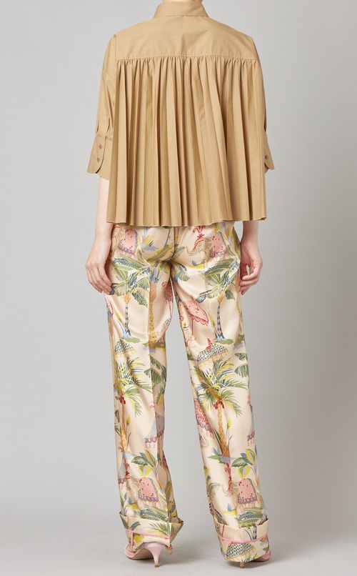 5分袖ショートシャツブラウス