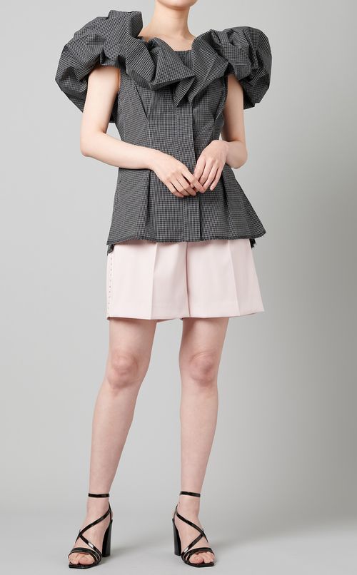 ラッフルスリムブラウス