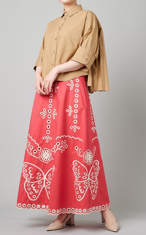 5分袖ショートシャツブラウス