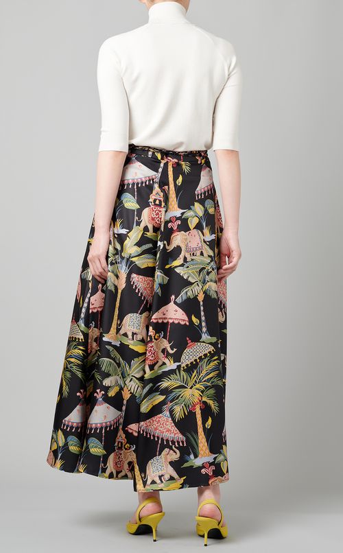 エスニックプリントフレアスカート