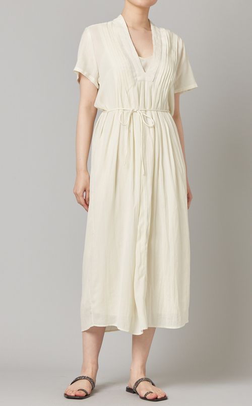 フロントタックVネックワンピース