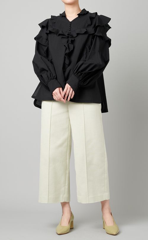 コットンフリルブラウス