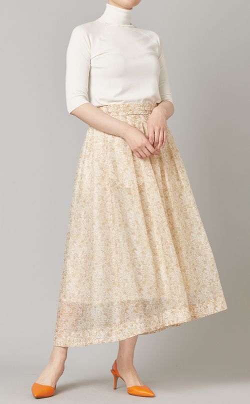 フラワープリントフレアスカート