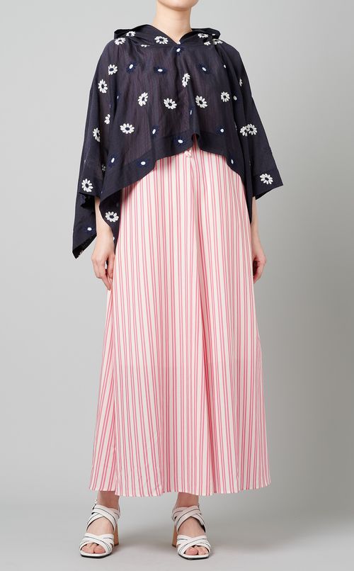 フラワープリントケープデザインブラウス