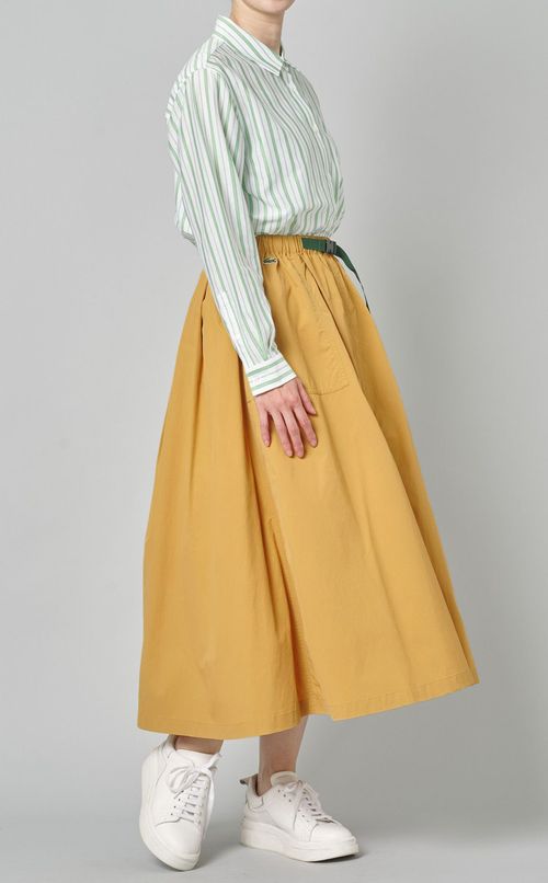 カラーベルトフレアミディスカート
