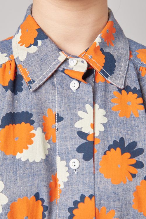 プリントシャツワンピース