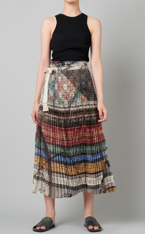 レイヤードプリーツスカート