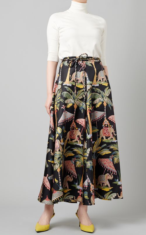 エスニックプリントフレアスカート