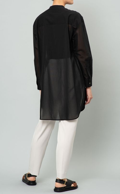 バンドカラーロングシャツ