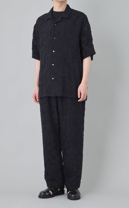 ジャカードオープンカラーシャツ