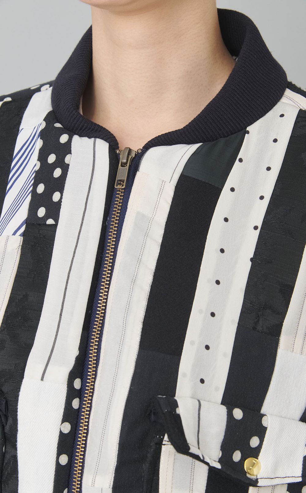 【roop】BW stripe A-2 blouson