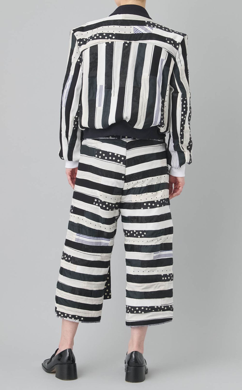 【roop】BW stripe baker pants