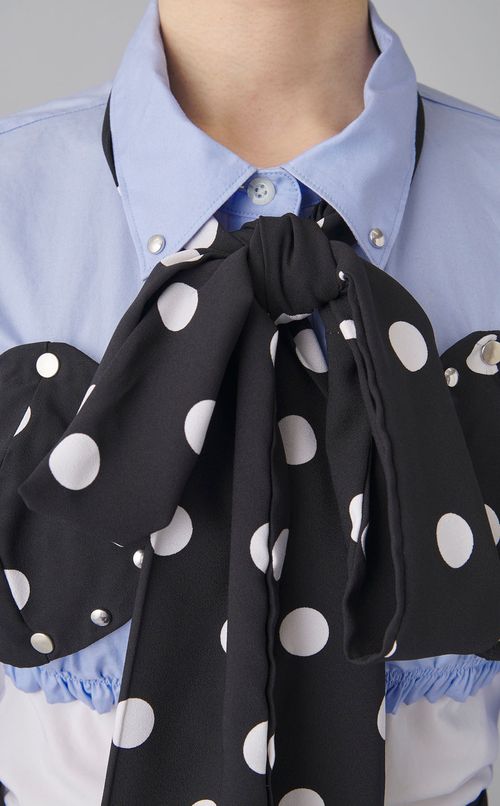 【roop】ブルードットミニ丈シャツ２WAY