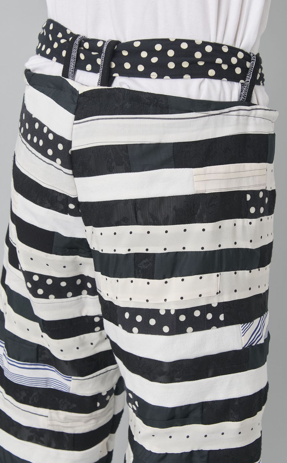 【roop】BW stripe baker pants